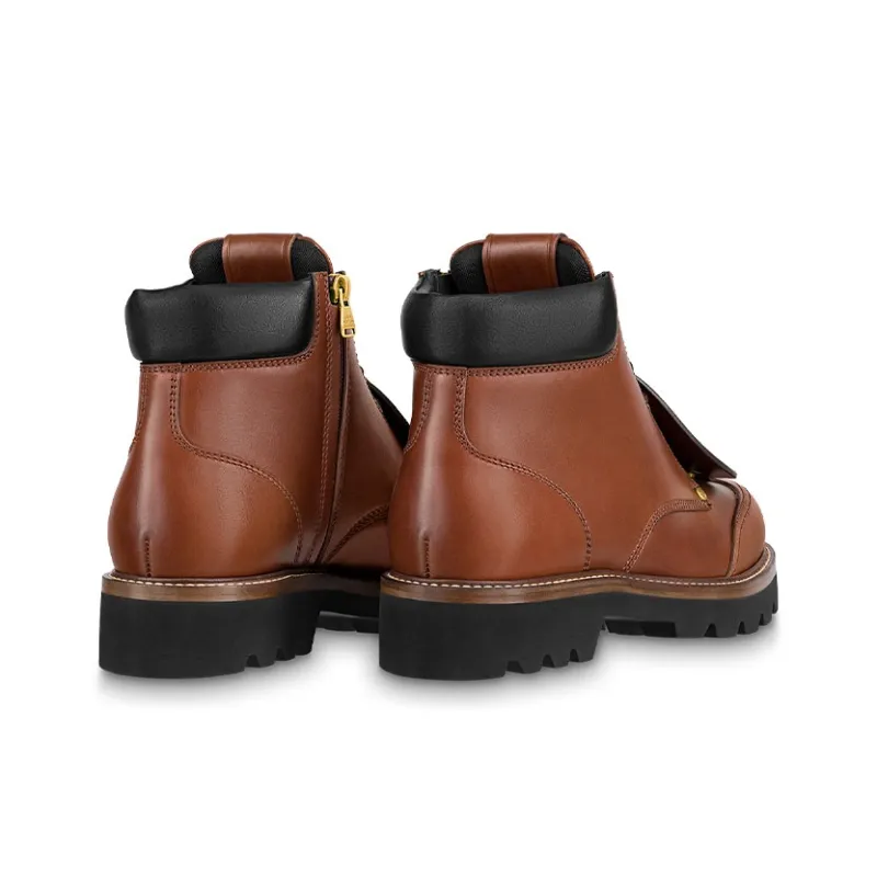 LOUIS VUITTON X Nigo Ankle Boots 'Brown With Black'-2
