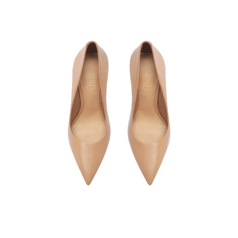 Schutz Lou Glam Slim Heel High Heels 10cm Women's Light Brown-4