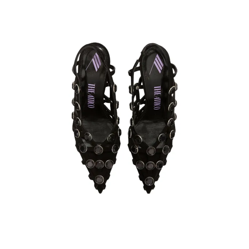 The Attico Grid Embellished Slingbacks Women's-4