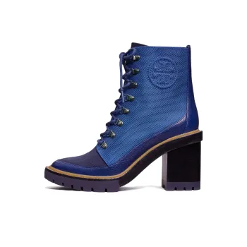 TORY BURCH Miller Lug Sole Ankle Boots Women's Blue