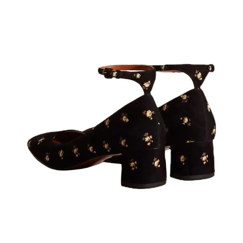 COACH Chunky Heel High Heels 4.5cm Women's Black-3