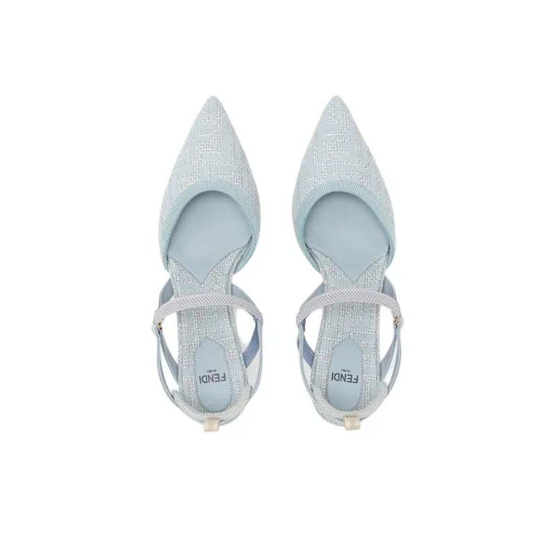 FENDI Logo Detailed Slingback Pumps-3
