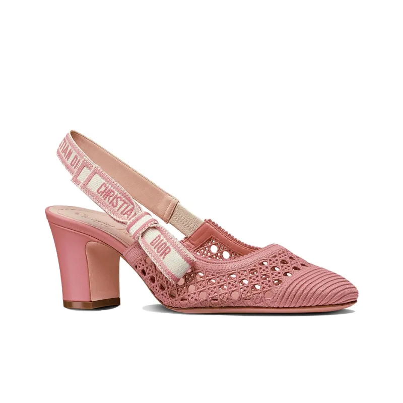 DIOR Moi Block Heel High Heels Women's Crimson-1