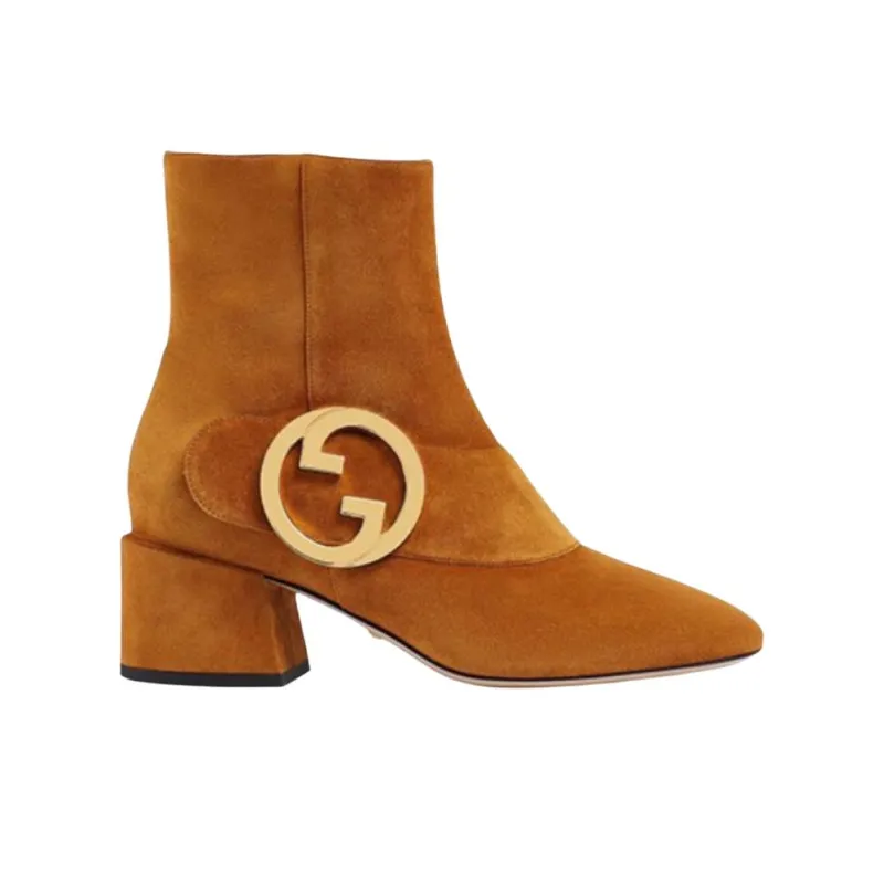 GUCCI Blondie Ankle Boots Women's Brown-1