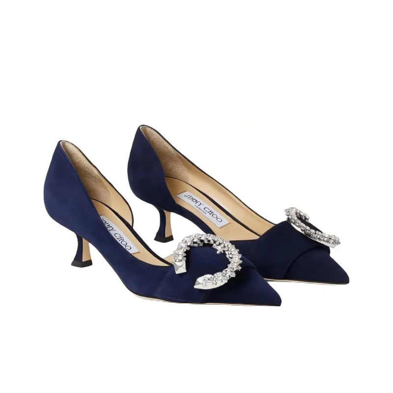 Jimmy Choo Melva Dorsay 50mm Suede Pumps-2