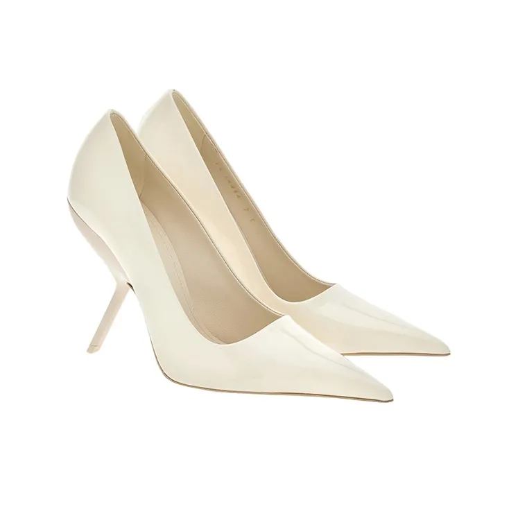 FERRAGAMO Slim Heel High Heels 10.5cm Women's White-2