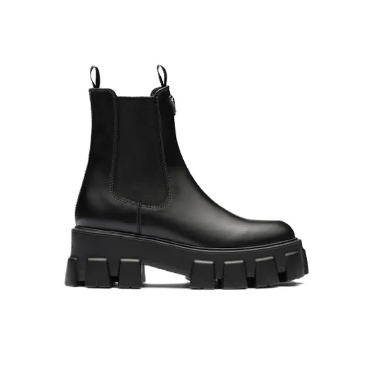 PRADA Moonlith Brushed Leather Ankle Boots-1
