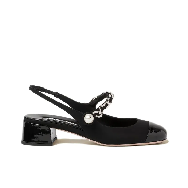 MIU MIU Chunky Heel High Heels 3.5cm Women's Black-1