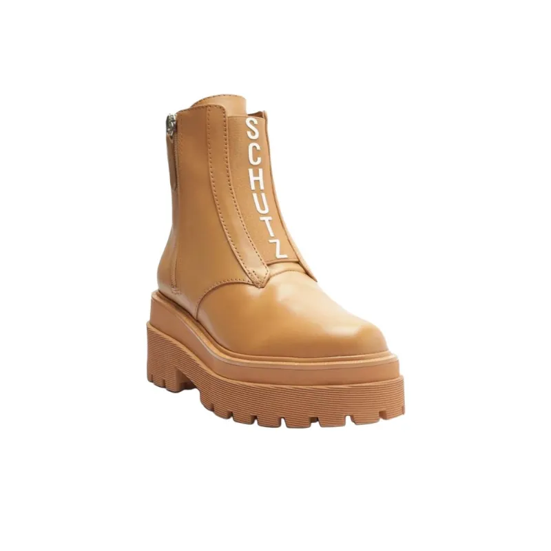 Schutz Tratorada Logomania Ankle Boots 7cm Women's Brown-2