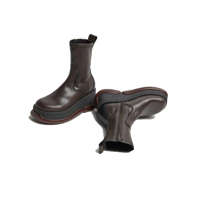 MIISTA Ankle Boots 7cm Women's Brown-2