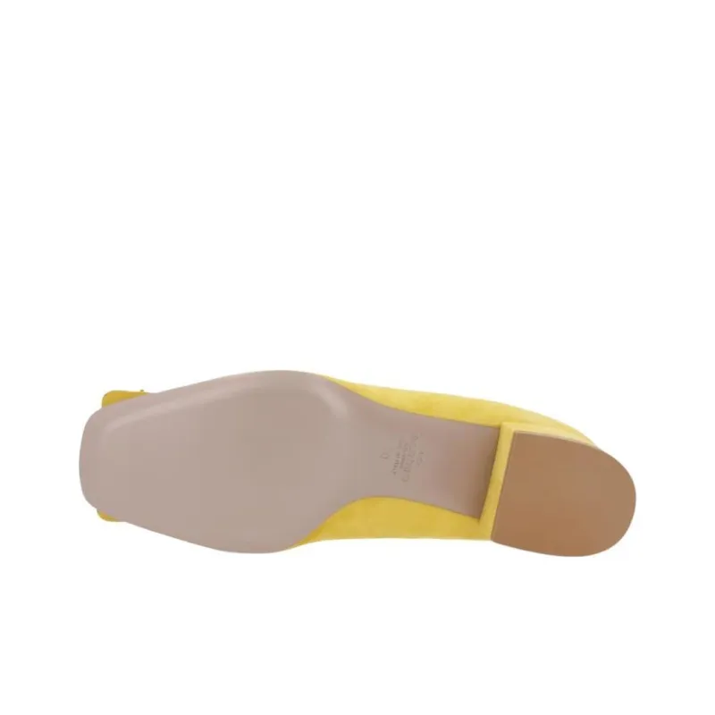 Valentino Chunky Heel High Heels 5cm Women's Yellow-5