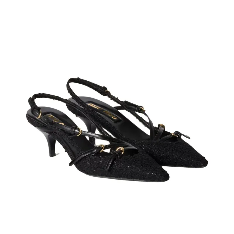 MIU MIU Slim Heel High Heels 5.5cm Women's Black-2
