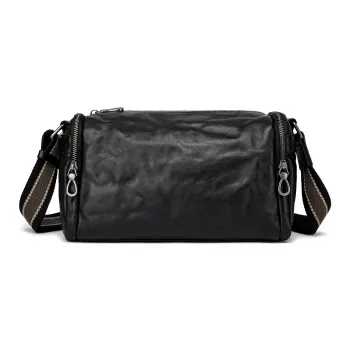 FAIRWHALE Cow Leather Crossbody Bag Shoulder Bag Camera Bag Regular Men's Black