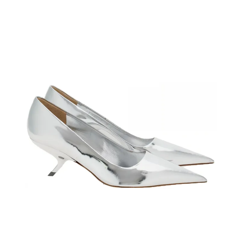 FERRAGAMO Eva 105mm Metallic-finish Pumps-1