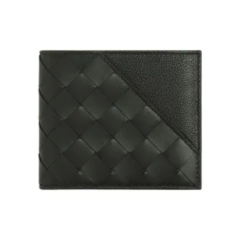 Bottega Veneta Intrecciato Lambskin Wallet Men's Dark Green