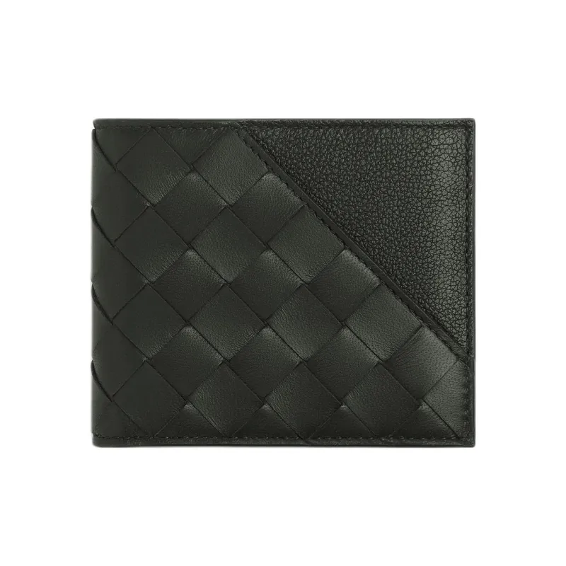 Bottega Veneta Intrecciato Lambskin Wallet Men's Dark Green-0