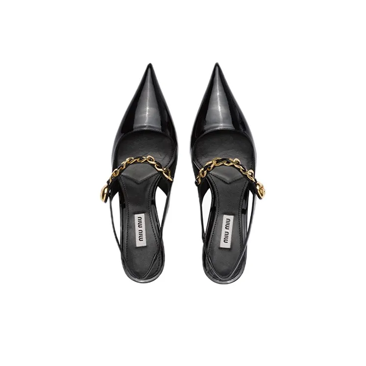 MIU MIU Slim Heel High Heels 5.5cm Women's Black-3