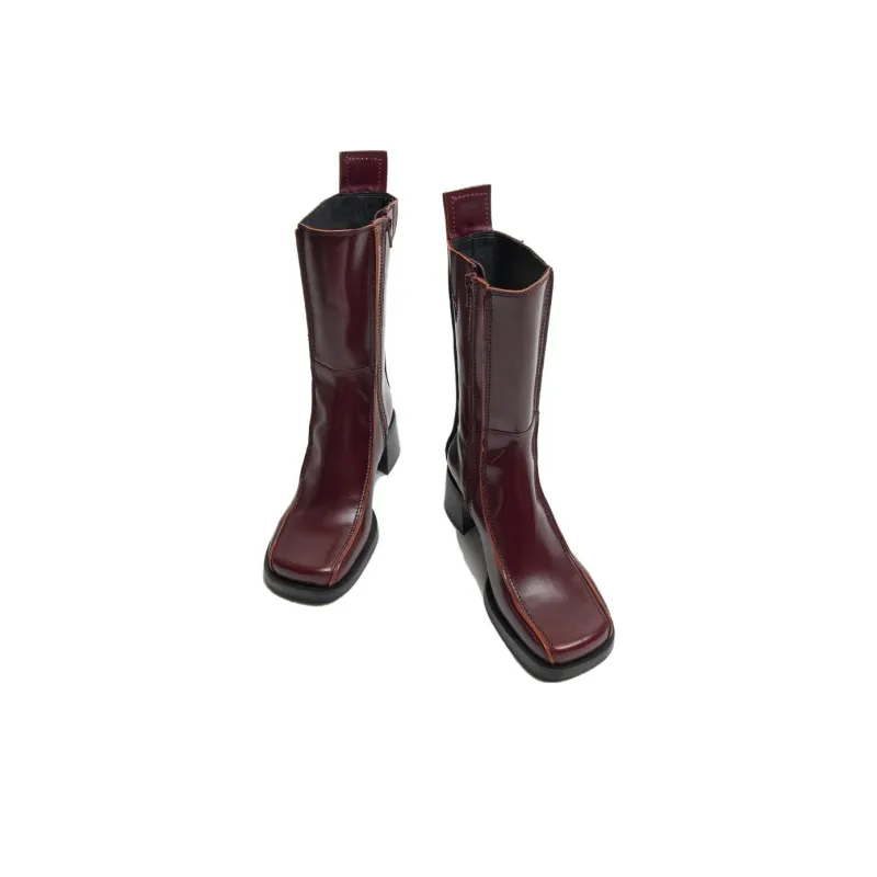 MIISTA Ankle Boots 6cm Women's Burgundy-1