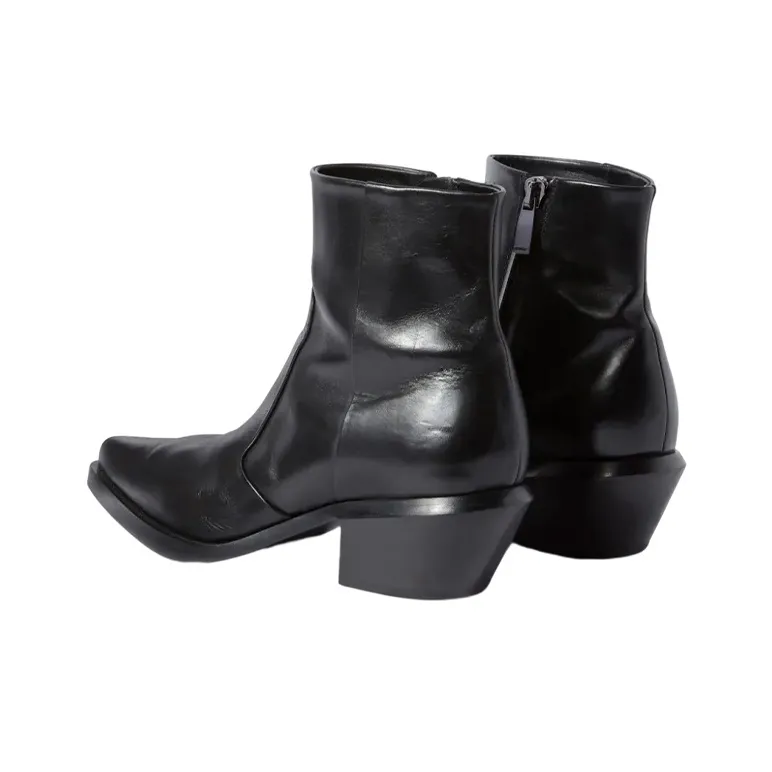 OFF WHITE Runway Texan Low Block Heel Boots-3