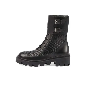 GUCCI Women's Leather Ankle Boot 'Interlocking G' Women's