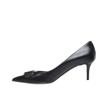 Valentino Vlogo Slim Heel High Heels 6cm Women's Black
