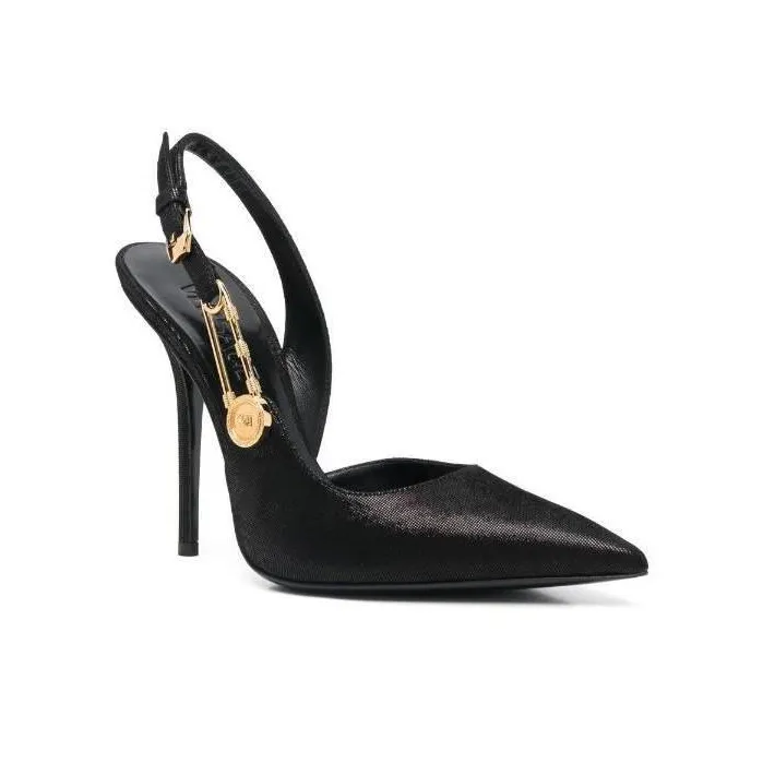 VERSACE Safety Pin 125mm Slingback Pumps-2