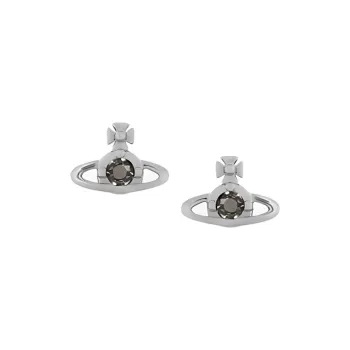 Vivienne Westwood Brass Stud Earrings Women's Silver/black Diamonds