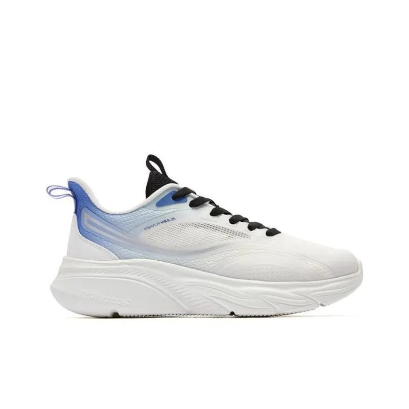 QIAODAN Anti Slip Wear Resistant Low Top Running Shoes Men's White Blue-1