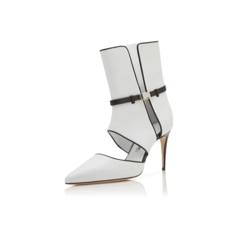 MANOLO BLAHNIK Trifulca Ankle Boots 9cm Women's White-2
