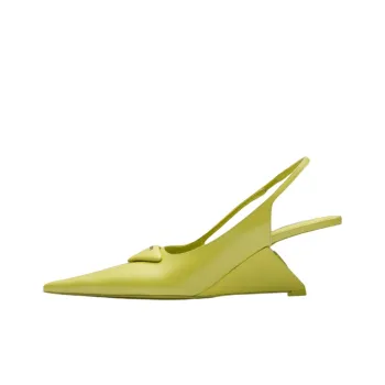 PRADA Wedge Heel Fashion High Heels Women's Lime Green