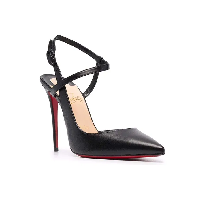 CL LUBOTING Slim Heel High Heels 10cm Women's Black-1