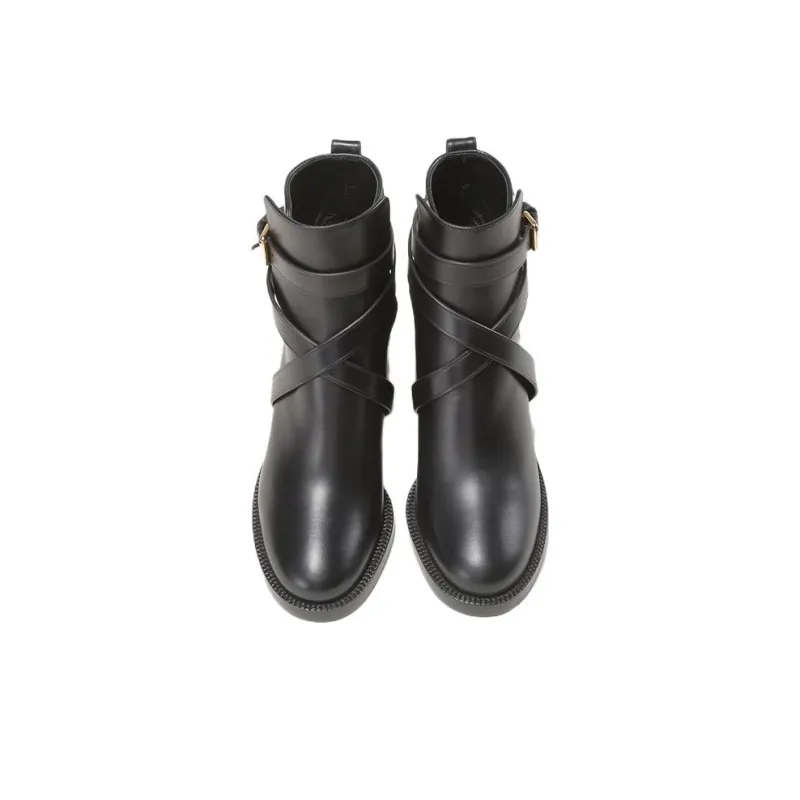 Burberry Vintage Ankle Boots Women's Tibetan Beige Black-3