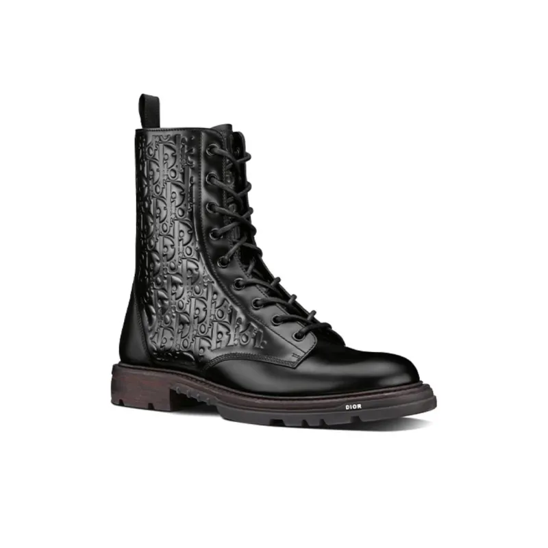 DIOR Explorer 2 Boots Black DIOR Oblique Embossed-3