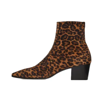 SAINT LAURENT Vassili Ankle Boots 6cm Men's Coffee