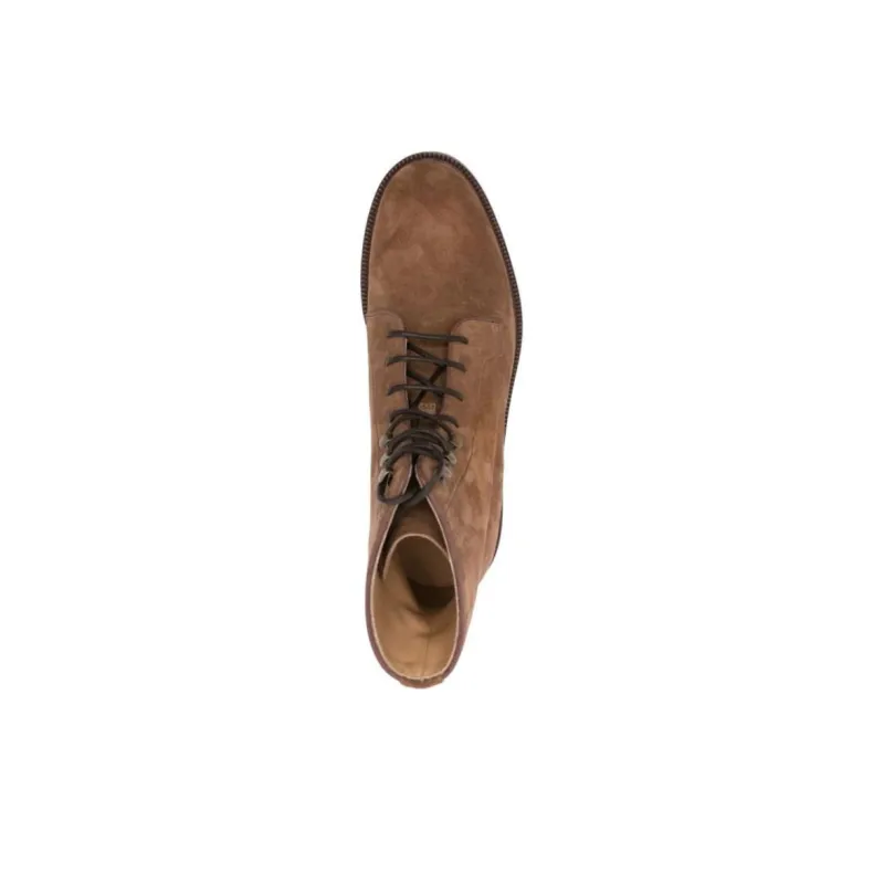 Brunello Cucinelli Round Toe Lace Up Ankle Boots-4