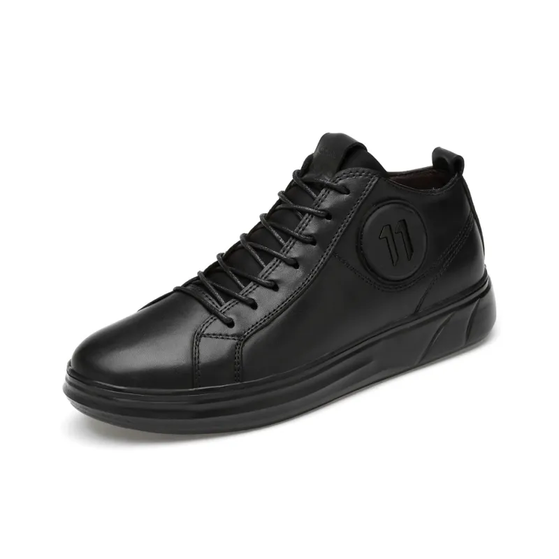 Qiandongmeili Mid Top Skateboard Shoes Unisex Black-1