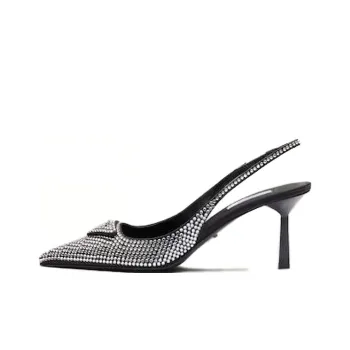 PRADA Slim Heel High Heels 7.5cm Women's Silver