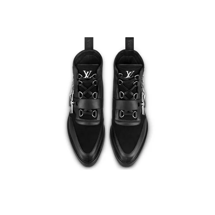 LOUIS VUITTON Lv Creeper Ankle Boots 'Black'-4