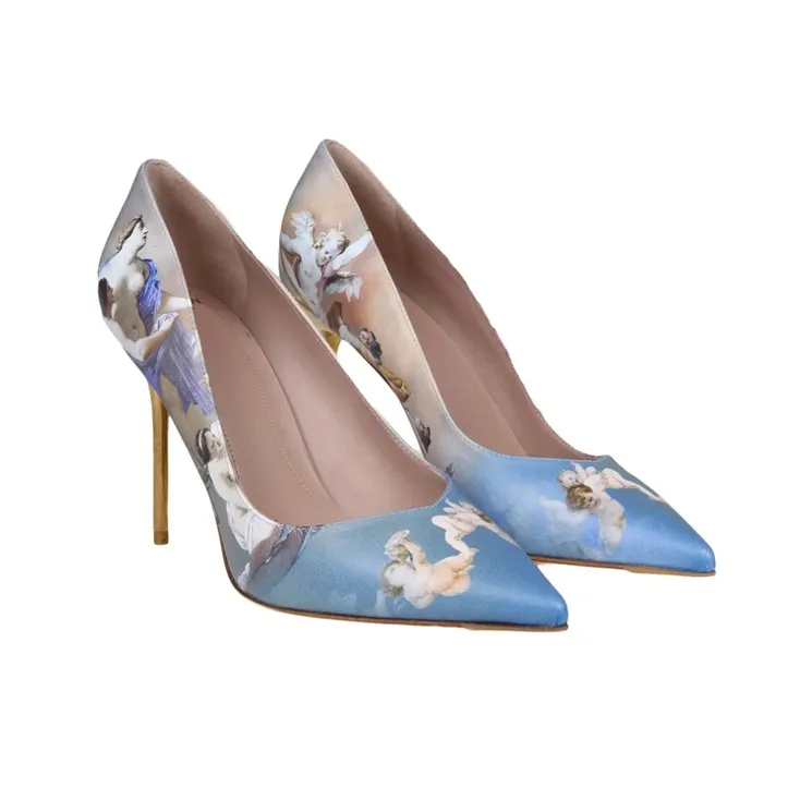 BALMAIN Slim Heel High Heels 9.5cm Women's Blue-1