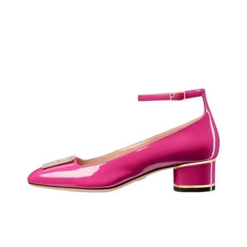 DIOR Miss Dior Graffiti Chunky Heel High Heels 4cm Women's Peach Pink