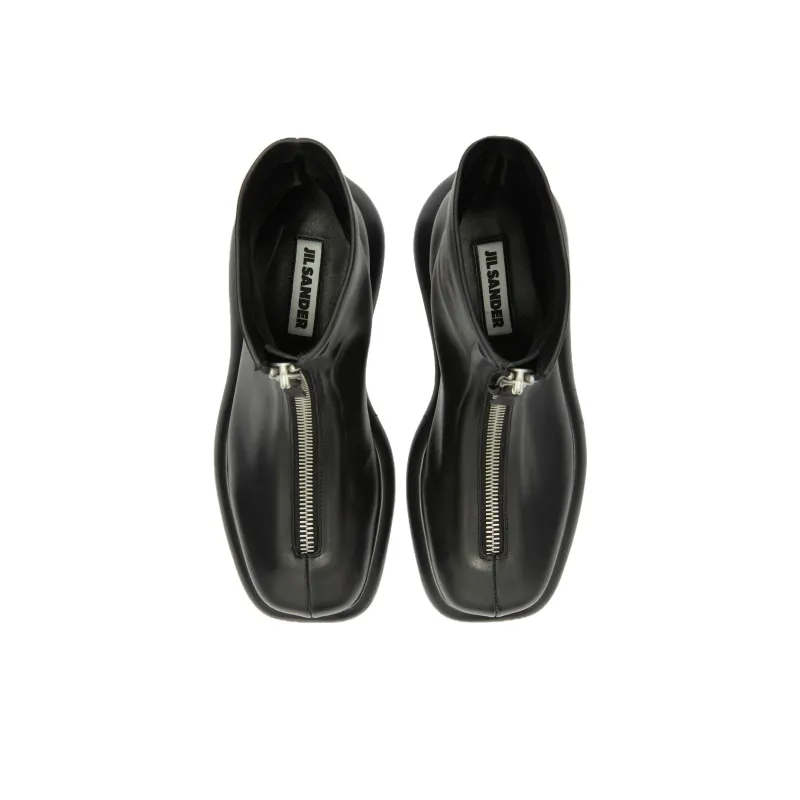 JIL SANDER Squared Toe Zipped Ankle Boots Women's-4