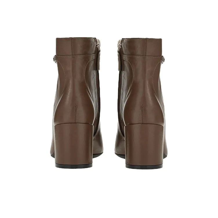 FERRAGAMO Chain-link Leather Ankle Boots-4