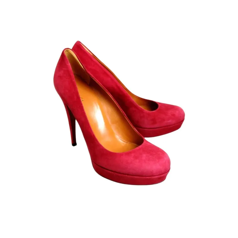 GUCCI Slim Heel High Heels Women's Red-4