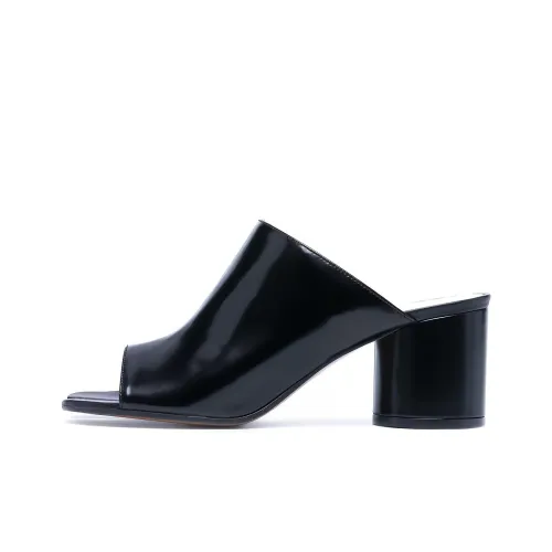 Maison Margiela Tabi Chunky Heel Slide Slippers 8cm Women's Black