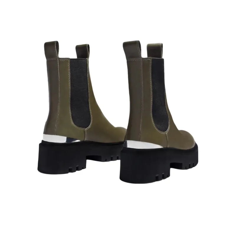 Maje Short Chelsea Boots 6cm Women's Green-4