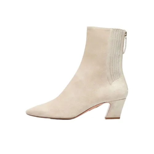 AQUAZZURA Tres St Honore Ankle Boots Women's Cream