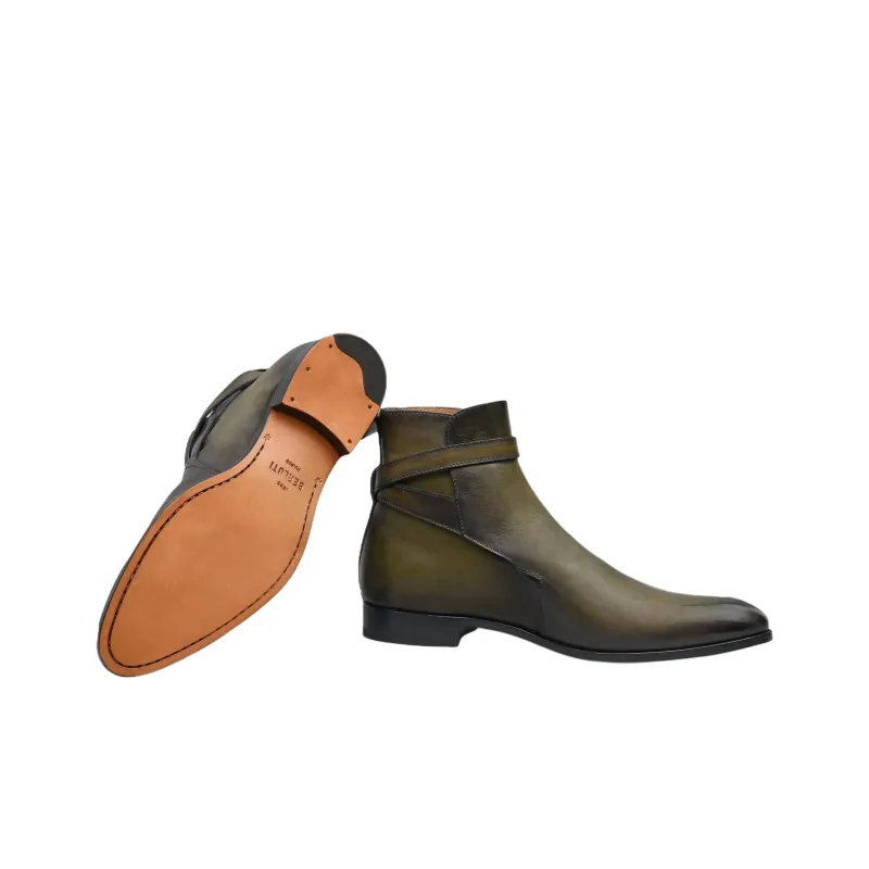 BERLUTI B Volute Ankle Boots Men's Green-4