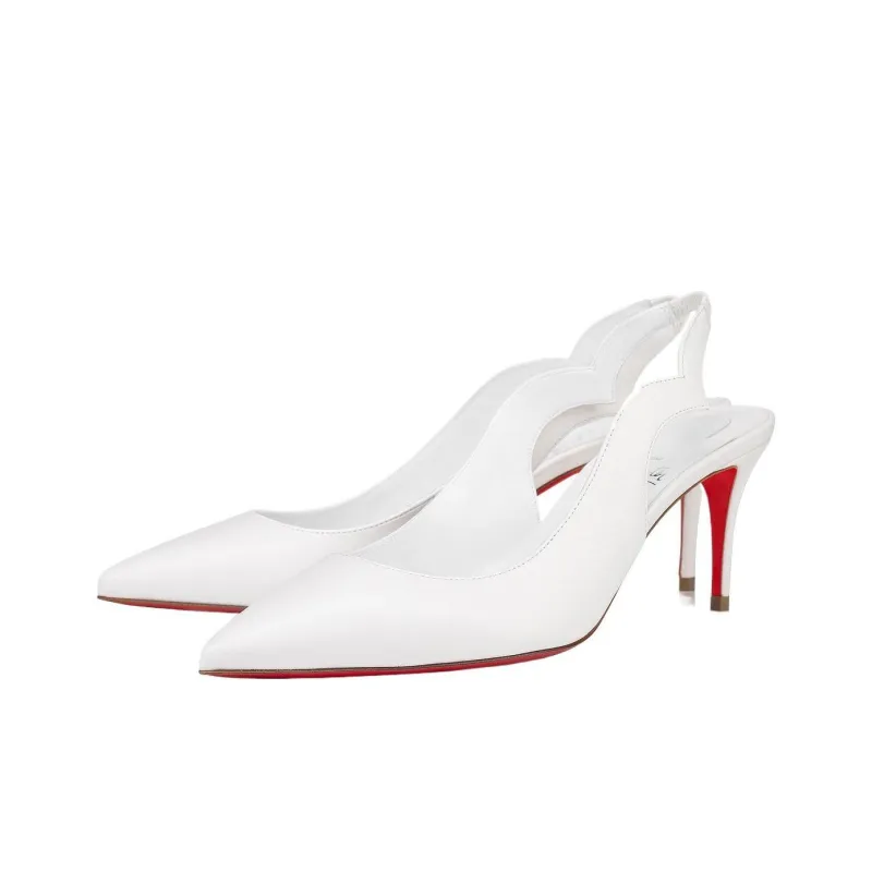 CL LUBOTING Slim Heel High Heels 7cm Women's White-2