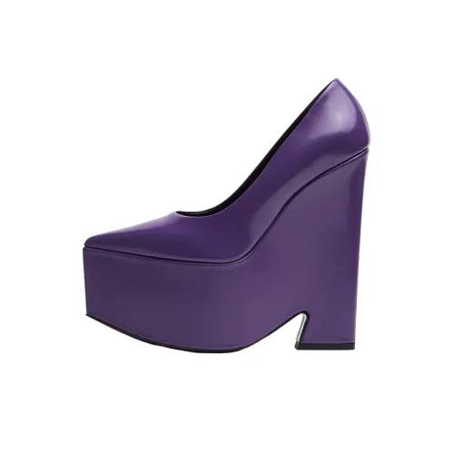 VERSACE Chunky Heel High Heels Women's Purple