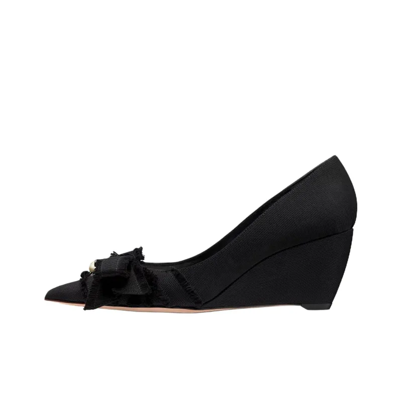 DIOR Adiorable Wedge Heel High Heels 6.5cm Women's Black-0